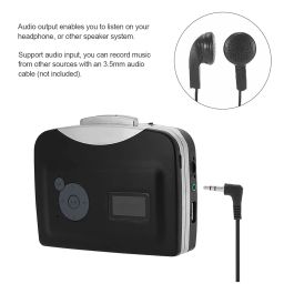 Cassette Tape-to- Converter Save into USB Flash Disk Auto Partition Standalone Recoer w/Earphone Black image 2