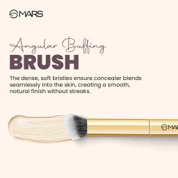 MARS Artist's Arsenal Angular Buffing Brush | Precision Contouring & Blending | Soft Synthetic Bristles | Versatile Function | Ergonomic Handle for Effortless Application | Luxe Packaging (Golden) image 3