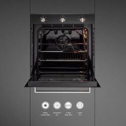 KAFF KOV 73 MRFT 73 Litre Built-in Oven with Mechanical Timer | Multi-Functional with Internal Cooling Fan, Oven Light, Rotisserie & Grill | Full Black Tempered Glass Finish (Black) image 2