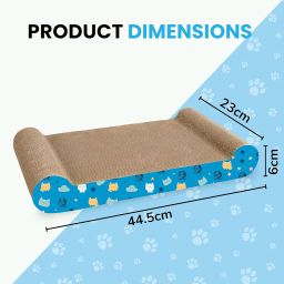 Foodie Puppies 2-in-1 Reversible Cat Scratcher Pad with Catnip for Cats & Kittens, (Couch Scratcher) | Durable Corrugated Cardboard Cat Scratching Board | Scratch Pad Furniture Protection, Play & Rest image 1