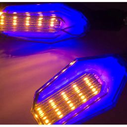 ELTRON TURBO DC Power U SHAPE Style Blinker Bright AMBER And BLUE LED Indicators Universal For All Bikes, Motorcycles Turn Signal Lights (Pack of 4) image 5