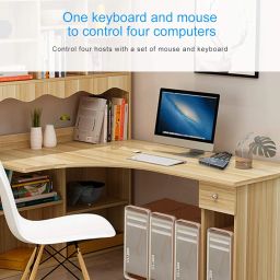 KCEVE Switch, 4 In 1 Out HDMI Switcher Box Support 4K@60Hz For 4 Pieces Share Keyboard And Mouse, Support USB Hub Connect, Compatible with Windows/Linux/Mac System with 4 USB Cables image 3