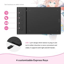 Pen Tablet, VEIKK Creator Pop VK430 Drawing Tablet, 4x3 Inch Ultra-Thin Portable Graphics Tablet, with Battery-Free Pen and 4 Customized Express Keys, Compatible with Windows,Mac, Linux image 2