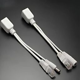 Multybyte PoE Injector Splitter Kit (White) - Power IP Cameras, Routers & More (Up to 100Mbps),BNC Kit,Ip Camera Wire Dc To Rj45 Poe Cable, Poe injector Power IP camera,Connector Male and Female image 2