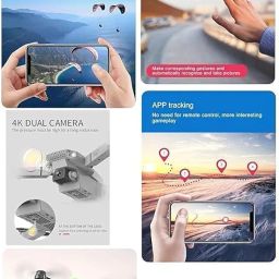 MEGAWISE Foldable Remote Control Drone with Camera HD Wide Angle Lens Optical Flow Positioning with 1800Mah Battery WiFi FPV 4-Axis Camera with Dual Flash Lights (MultiColor) image 5