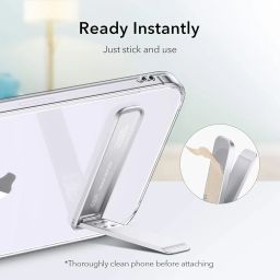 ESR Boost Phone Kickstand, Vertical and Horizontal Stand, Adjustable Angle, Compatible with iPhone 16e 16 15 14 13 12 Samsung Galaxy and More, Silver image 1