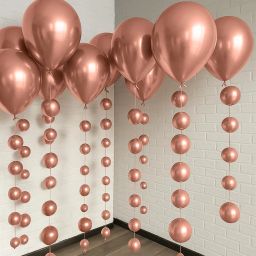 Party Propz Rose Gold Metallic Balloons For Decoration - Set Of 25 Pcs Rose Gold Metallic Chrome Balloons For Birthday | Metallic Balloons For Decoration | Bachelorette Party Decorations (Latex) image 3