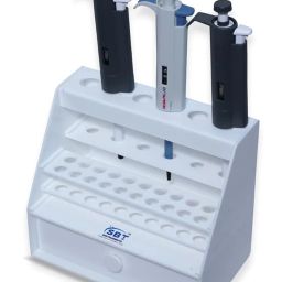 SBT Micropipette stand for 6 pipette with Drawer and Test Tube Rack for 22 test tubes in white colour pack of 1 pcs image 1