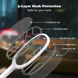CLONEZO Mosquito Bat with UV Light Lamp Five Nights Mosquito Killer Autokill 2 in 1 Mosquito Racket 1200mAh Lithium ion Rechargeable Battery Handheld Electric Fly-05 image 2