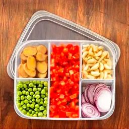 GREENDARK 5 Grid Reusable Snackle Box Food Storage Container Fridge Organizer BPA-Free Container Serving Tray for Snack, Fruit, Candy, Nuts image 4