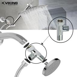 Viking Brass Tee Connector | 15mm (1/2") Inner & Outer Thread | Polished CP Finish | Multi-Functional 3-Way Pipe Fitting for Water Supply image 5