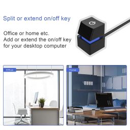 ZORBES® Desktop Computer Power Switch, Computer On/Off Switch, Push Button CPU Power Switch Button for Household Office Hotel Extension Cord, External Remote Start PC Motherboard Switch Button Cable image 2