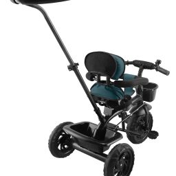 JoyRide Learn-To-Ride Trike On 3 Wheels With Safety Harness, Non-Slip Pedal,Storage Basket And Removable Parent Handle Green, Kids image 3