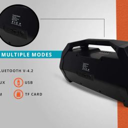 Zumbox Bluetooth 5.0 Boombox Portable Speaker 32W Output,10Hours Backup,TWS Call Function,AUX, USB, FM Radio and Type C (Black) image 1