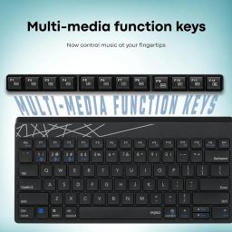 Rapoo K8000M Multi-Mode Keyboard,Bluetooth 3.0/4.0 Wireless 2.4 GHz Compatible with Windows, iOS, Android, Tablets, Smartphones - Blk, 3-Year Warranty image 4