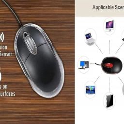 Anjo 11 in 1 Combo of Wired Keyboard & Mouse, Mouse Pad with Wrist Support, USB Hub 3.0, 3in1 Cleaner, OTG Micro & C, Extension Cable, LED, Laptop Trackpad Lamination, Laptop Lid Lamination image 5