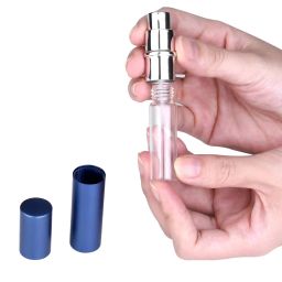 Zingso Refillable Travel Perfume Atomiser Bottles, 3 Pcs 6ml Mini Portable Spray Bottles Refillable Perfume Aftershave Atomiser Empty Travel Bottles with Funnel…, 6ml (Black+silver+dark Blue), 6ml image 3