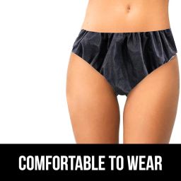 ear lobe & accessories Use & Throw Elastic Panties for Spas/Saloons for Women/Girls | Non-Woven, Free-Size, Black - Set of 6 image 2