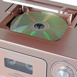 Portable Stereo CD Player with Bluetooth, AM/FM Stereo Radio and Cassette Player/Recorder (Rose & Gold) image 2