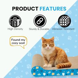 Foodie Puppies 2-in-1 Reversible Cat Scratcher Pad with Catnip for Cats & Kittens, (Couch Scratcher) | Durable Corrugated Cardboard Cat Scratching Board | Scratch Pad Furniture Protection, Play & Rest image 2
