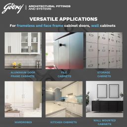 Godrej Cabinet Hinges| Slip-on Soft Closing Concealed Hinges for Cabinet Doors, Smooth-Operating Hinges with 2 Holes for Full Overlay Doors & Window | 1 Year Warranty image 5