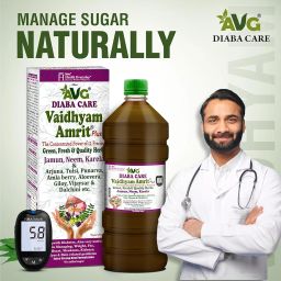 AVG Health Organics Vaidhyam Amrit Plus Diaba Care, Jamun Neem Karela Juice 1l, Ayurvedic Diabetes Care Juice image 1
