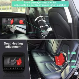 Rear seat screen display for Tesla Model Y/3, Touch control Rear Air conditioning,Passengers seat position adjust,7”Android 13 Qual-Comm chip with carplay/Android auto/Fast charging/Speaker. image 2
