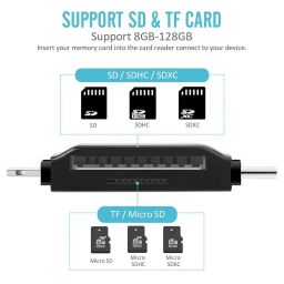 Meshiv 4 in 1 OTG Card Reader with Four Ports (Lightening + Type C + Micro USB + USB Card Reader Black) image 4
