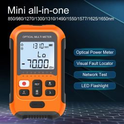 Hanutech 3 in 1 Mini Optical Power Meter With Visual Fault Locator (VFL) & Fiber Light Tester, Universal 2.5mm Interface SC/FC/ST Connectors, OPM (-50~+26 dBm) And VFL (10mW)- Color May Vary image 1