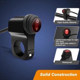 LGP Universal 12V Handlebar CNC Metal Switch (1-Way) ON/OFF for All Bikes and Motorcycles With Red LED image 2