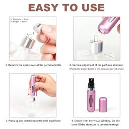 Travel Mini Refillable Atomizer Container, Portable Perfume Spray Bottle, Scent Pump Case, Empty Fragrance Spray for Traveling and Outgoing (5 Ml) - Multicolour image 2