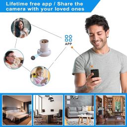 Smart Bulb Holder 1080P HD Wi-Fi Camera 2024 Newest Version Security Indoor Video Recorder, Support iOS/Android image 3