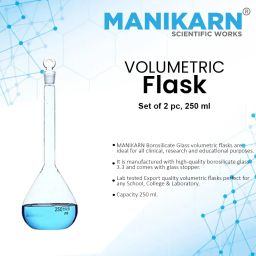 MANIKARN Borosilicate Glass Volumetric Flask with Glass Stopper 50 ml 100 ml 250 ml (Set of 3 Piece) image 3