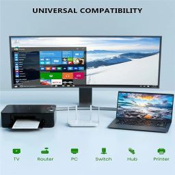 WISTAR LAN Splitter 1 to 2 1000 Mbps Ethernet Splitter 2 Port Gigabit Network Switch, LAN Switch with Type C Power Cable for Computer, Hub, Switch, Router, ADSL, Set-Top Box, Digital TV etc. image 3