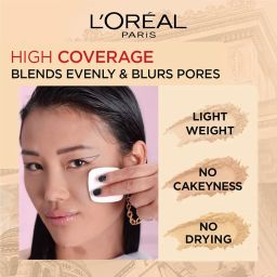 L’Oréal Paris High Coverage Compact Powder, Matte-Finish, Lightweight & Blendable, Compact Face Makeup, With SPF 32 & PA +++, Infallbile 24h Oil Killer, 95 Light Linen, 6g image 4