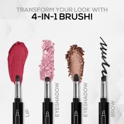 RENEE Core 4, 4-in-1 Makeup Brush, a Multipurpose Wand With 2 Eyeshadows, Lip & Eyebrow Brush - Hassle-free & Multi-functionality for Full Face Application in One Handy Applicator image 2