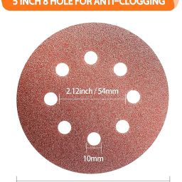 Inditrust 5-Inches Round Sanding Disc Hook and Loop Sand Paper in Bulk for Orbital Sander (120 Grit, 50 pcs) image 1