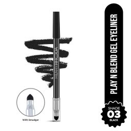 Hilary Rhoda Play n Blend Gel Eyeliner | One Stroke Application | Highly Pigmented | Matte & Shimmer Finish | 2 in 1 Smudger + Eyeliner | Butter Smooth Texture | 1.5g - (Black | Shade 03) image 1