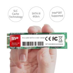 SP Silicon Power Silicon Power A55 128GB M.2 2280 SATA III SSD, 3D NAND with SLC Cache, Up to 560MB/s, Internal Solid State Drive for Desktop Laptop Computer image 2