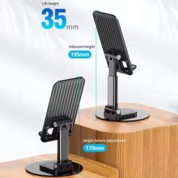 TAZLYN Mobile Stand for Desk Phone Stand for Desk 360°Rotatable & Foldable All Smartphone iPhone Tablet Mobile Stand for Compatible Base Multiple adjustments of Height and Angle(Black) image 3