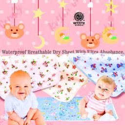 White Bubble Reusable Waterproof Baby Sheet - Anti-Piling, Cotton Bed Protector image 3