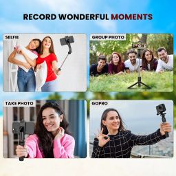 WeCool S6 Reinforced Bluetooth Selfie Stick with Tripod Stand, 45inc/ 130cm Long Selfie Stick with 6-Section Stable Base, Detachable Mobile Holder, Compatible with Mobile/GoPro for Video & Photoshoot image 5