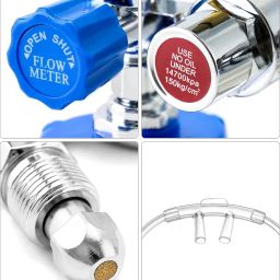 ALEXERA OXYGEN FLOW METER WITH REGULATOR AND HUMIDIFIER BOTTLE WITH OXYGEN CANNULA image 3