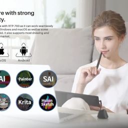 Huion Inspiroy RTP 700 Graphics Drawing Pen Tablet |Support- MacOS, Windows & Android | Working Area (11 x 6.875 inch), Battery-Free Stylus PW400| 6 Programmable Touch Keys & 1 Touch Strip|(Black) image 3