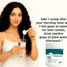 Advance Marine Hydrolyzed Collagen, Type I, II & III, Most Powerful Collagen Supplement With Extra Aminos, Liposomal Vitamin C, Hyaluronic Acid, Silica, Zinc & Biotin 200GM image 1