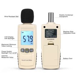 PAXMAX Sound Decibel Meter, Digital Mini Sound Pressure Level Meter, Audio Noise Measurement 30-130dBA,MAX/MIN Hold,Auto Backlight Display image 4