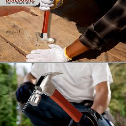 Buildskill Hammer 8 Oz, Forged Steel Head for Superior Strength & Durability, Fibreglass Handle, Carpenter Tools, With Magnetic Tip for Easy Use, 2 in 1 Combination Claw & Flat Head image 5