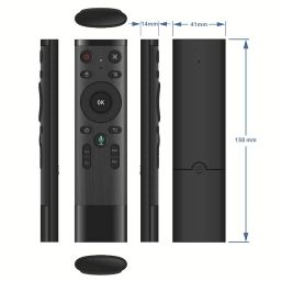 RuhZa Q5 Air Voice Control Fly Air Mouse for Gyro Sensing Game, 2.4GHz Wireless Microphone Remote Control Compatible with Smart TV,Android Box PC image 2