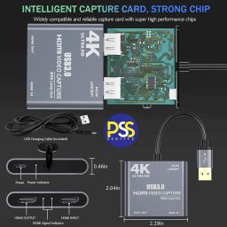 PSS Video Capture Card for Streaming with 4K30 HDMI Loop-Out, 1080p60 HDR Video Recorder Low Latency Works with DSLR PS4 Xbox Switch for Gaming/Live Streaming/Video Conference image 4