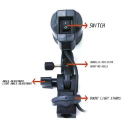 Photography Photo Light Lamp Bulb Single Holder E27 Socket Bracket Studio EU Plug, Black With E27 to B22 Screw Base Socket Plastic Lamp Holder Light Bulb Adapter image 5